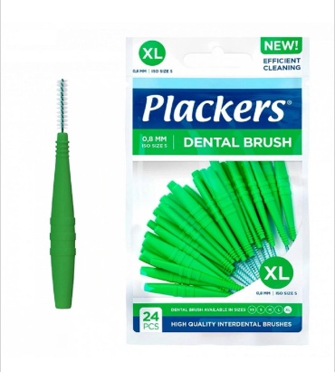 Plackers Dental Brush XL 0,8 мм зубной ершик средняя 24 шт