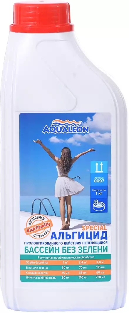 Химия для бассейна Aqualeon Альгицид жидкость , 1 л