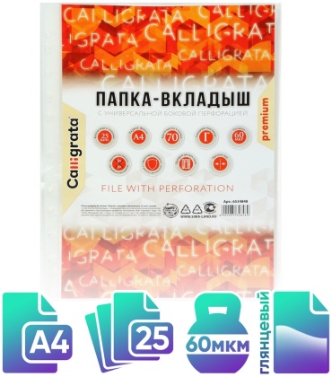 Папка-вкладыш Calligrata line, А4, прозрачный