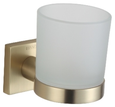 LUSSO стакан MattGold Cube 1 шт, стекло, нержавеющая сталь