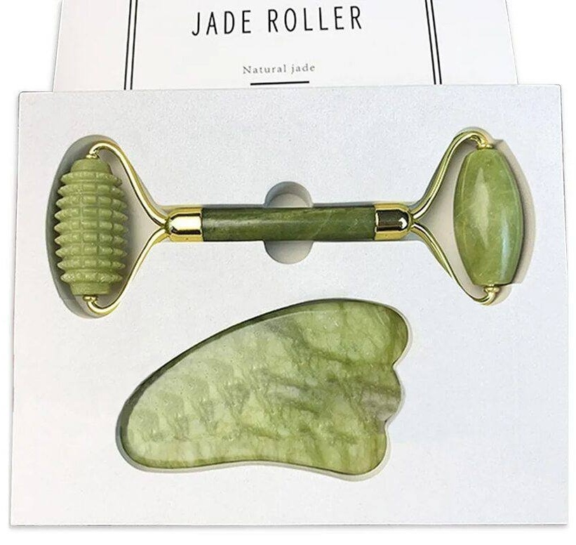 Jade Roller кварцевый роллер, скребок гуаша нефрит