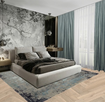 Портьеры Luna Home 250x270 см 1 шт, полиэстер, блэкаут, велюр, бархат, голубой, мультиколор