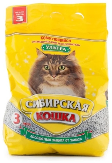 Купить Наполнитель Сибирская Кошка Ультра комкующийся 3 л в Алматы ...