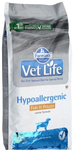 Farmina Vet Life Hypoallergenic Fish & Potato Рыба и картофель при пищевой аллергии 12 кг
