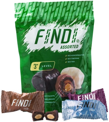 Findi Assorted финики белый шоколад, молочный шоколад, темный шоколад 150 г
