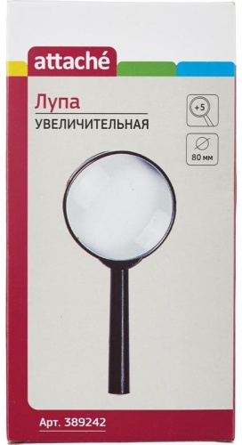 Лупа ручная Attache 389242, увеличение x5, черный
