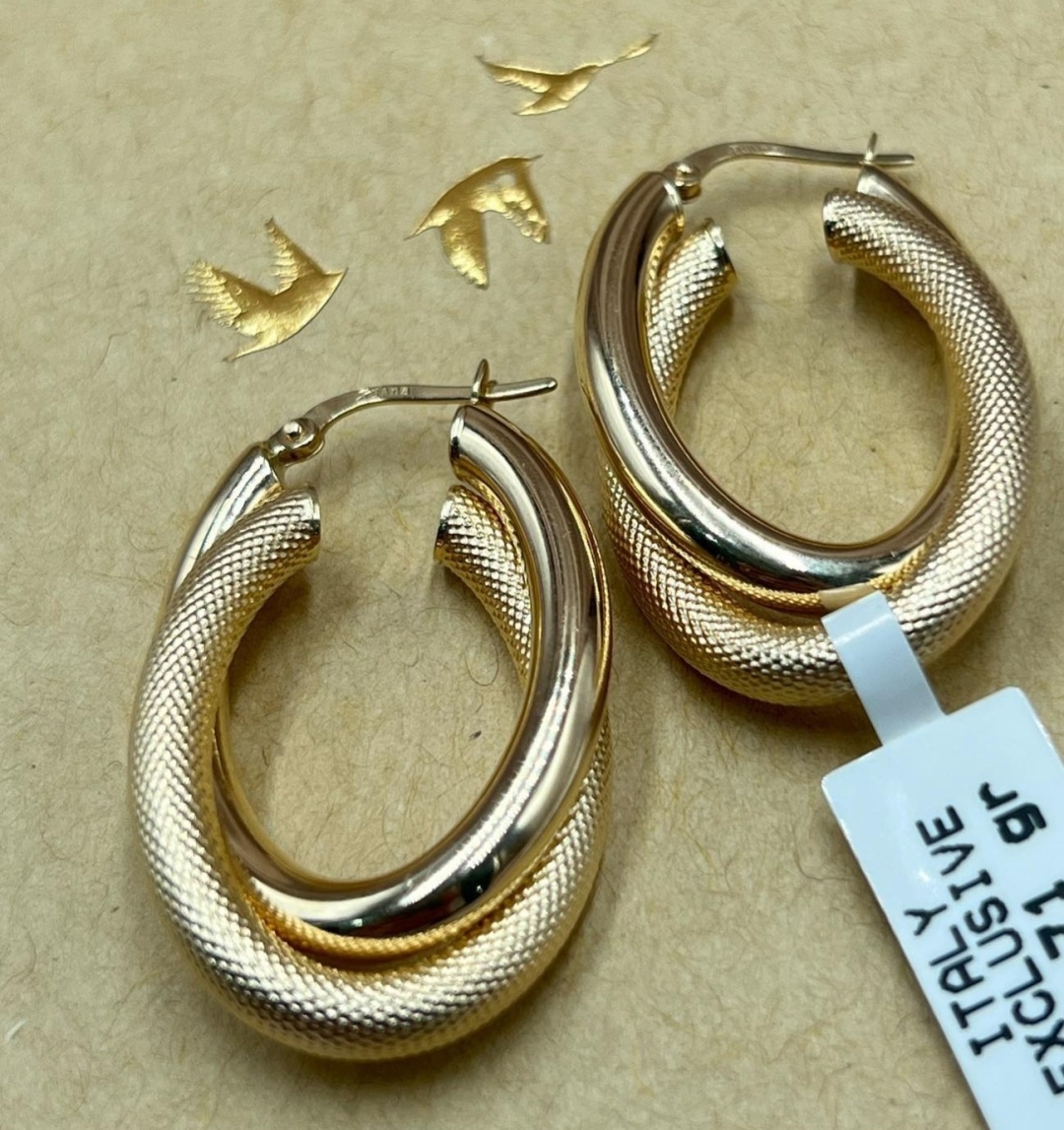 Серьги Italy Gold 856788 вес 4 г золото, без вставок