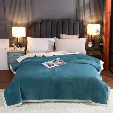 Плед MIDI Comfort Plush 200х220 см, велюр, плюш, голубой