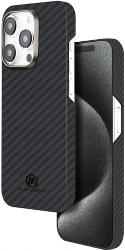 Чехол MONOCARBON для Apple iPhone 15 Pro Max черный