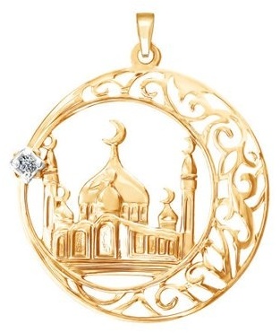 Подвеска Diamant 51-130-01370-1 вес 2.56 г золото, фианит