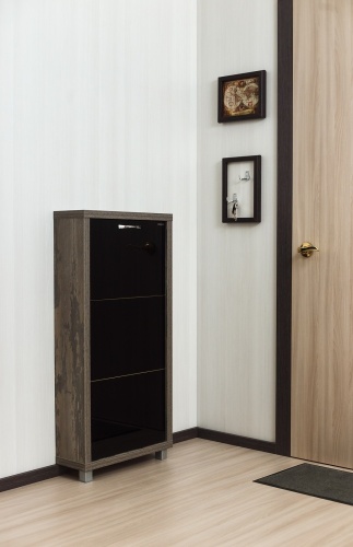 Обувница АЙРОН 54.50x19x113 см, ЛДСП, стекло
