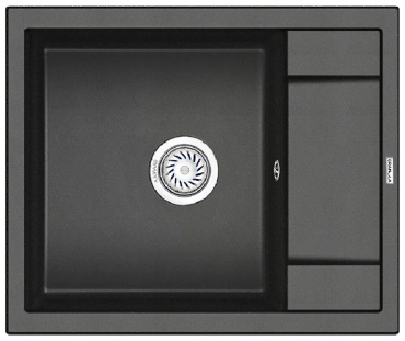 Кухонная мойка GRANULA 6002 60х50х20 см, искусственный гранит, тон турмалин