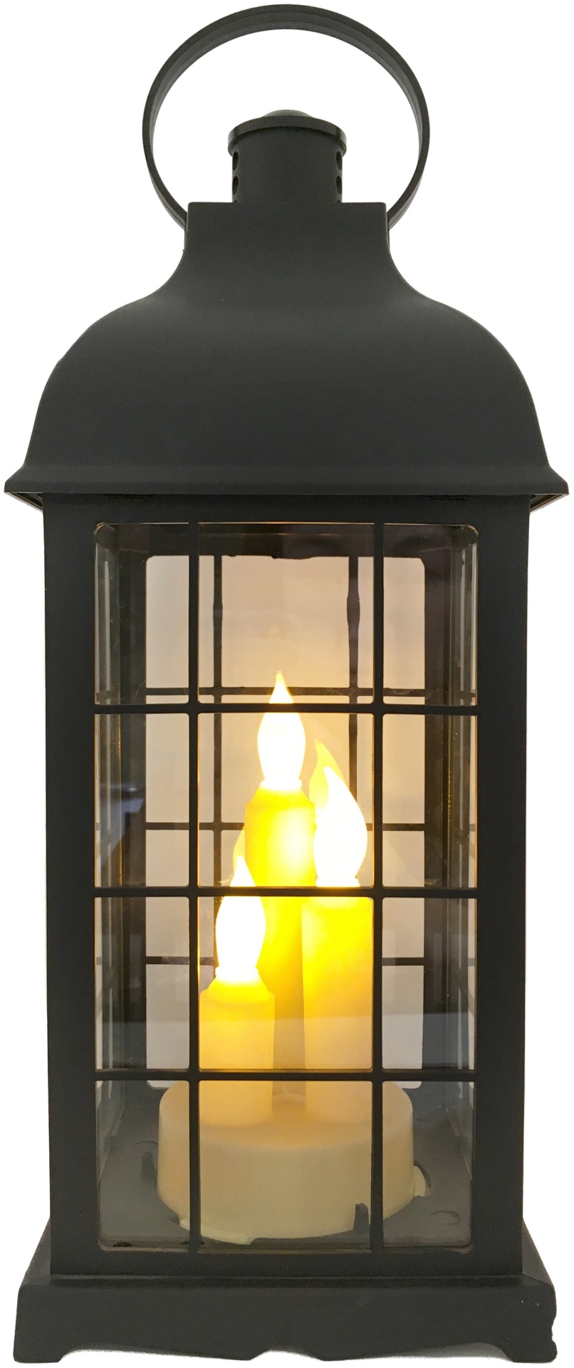 Декоративный светильник настольный Lantern-candle3-black, желтый