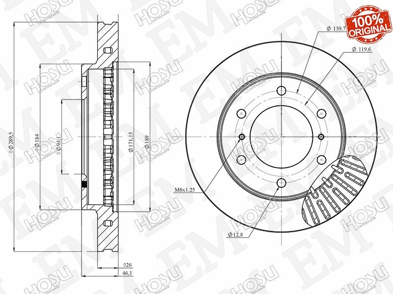Диски HOSU передние HSDB0153
