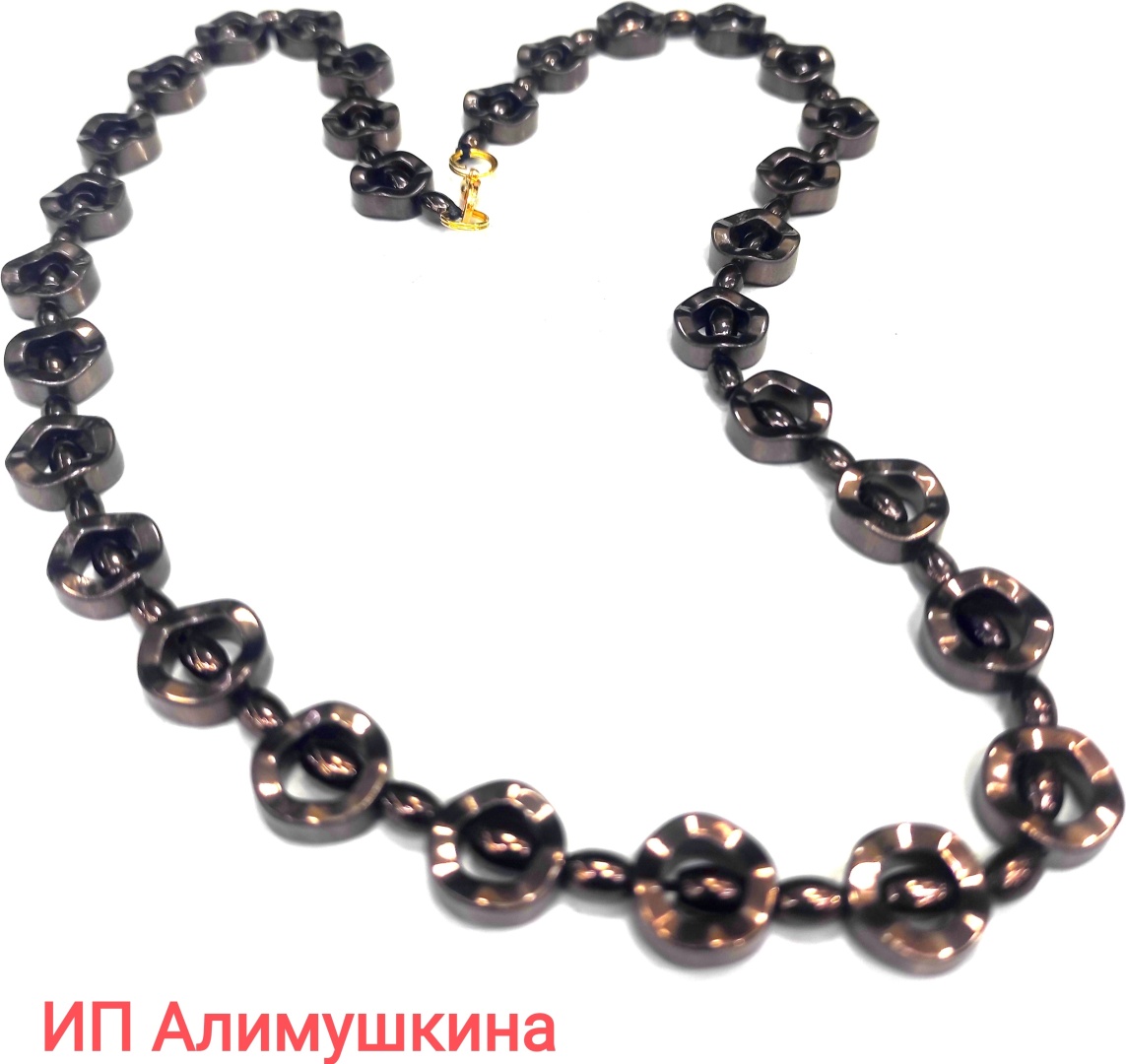 Бусы длина 55 см гематит без вставок
