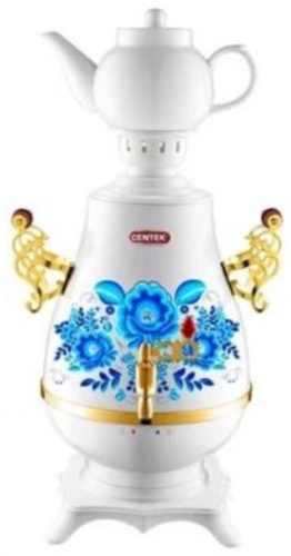 Электросамовар CENTEK CT-0092 A белый, голубой