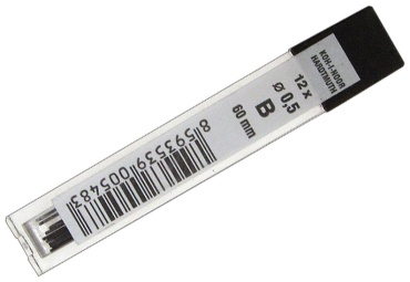 Грифель KOH-I-NOOR 415200B005PKRU, B, 12 шт, 0.5 мм