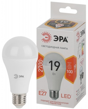 ЭРА 19W E27, светодиодная, теплый белый