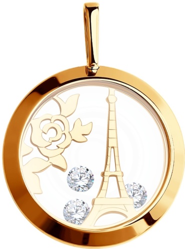 Подвеска LUXOR JEWELRY LUXOR 035322_2,22 вес 2.22 г золото, стекло, фианит