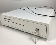 Денежный ящик Microinvest LB-335 ключевой, электронный замок (335х80х368 мм) белый