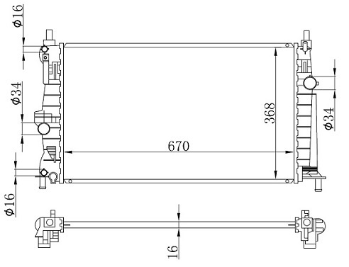 SAT радиатор основной MZ0008-2