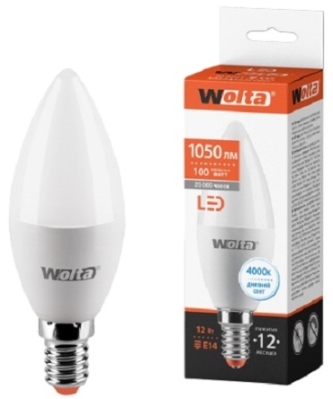 Wolta 12W Е14, светодиодная, естественный белый