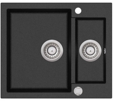 Кухонная мойка AQUASANITA Delicia SQT150-601AW 50х58х20 см, гранит, тон черный