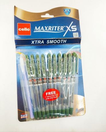 Ручка шариковая MAXRITER Xtra smooth 10 шт, 0.7 мм, цвет чернил зеленый