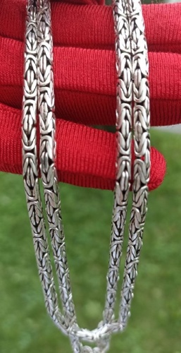 HandMade TDS925-6088s длина 65 см, вес 35 г серебро, плетение византийское
