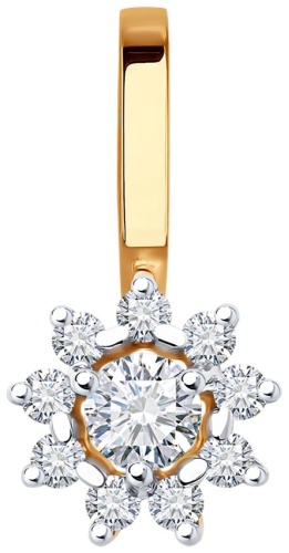 Подвеска Diamant 51-130-02267-1 вес 0.51 золото, фианит