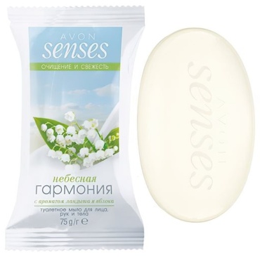Кусковое мыло туалетное Avon Небесная гармония Ландыш и Яблоко 75 г