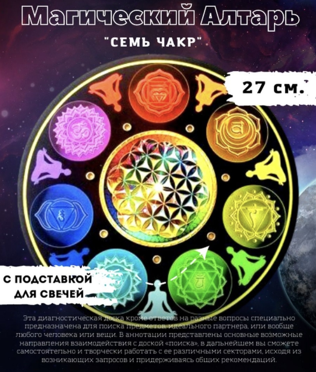 Скатерть Алтарь 7 чакр черный