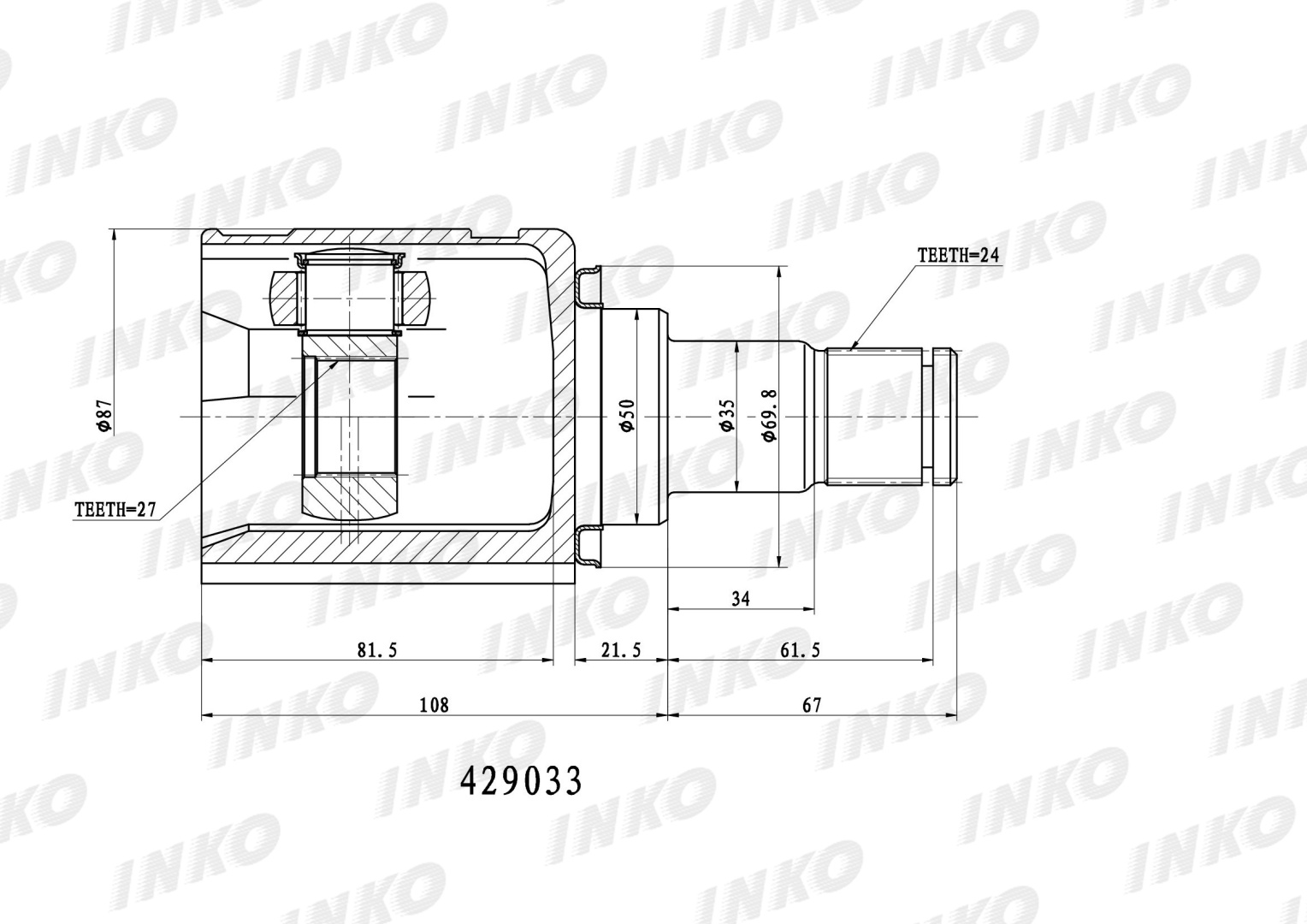 INKO шрус внутренний 429033