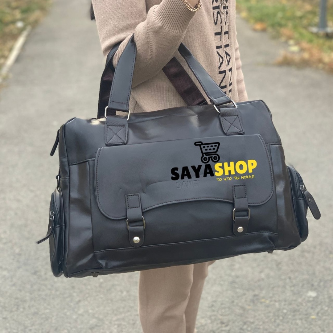 Сумка Sansi экокожа черный, коричневый 40 л