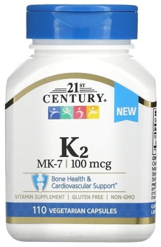 21st Century K2 MK-7 100 мкг капсулы 110 шт