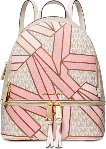 Рюкзак Michael Kors натуральная кожа, холст розовый