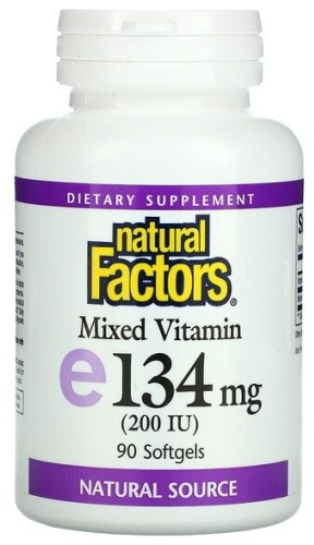 Natural Factors витамин Mixed Vitamin E 134 мг 2000 МЕ 90 таблеток