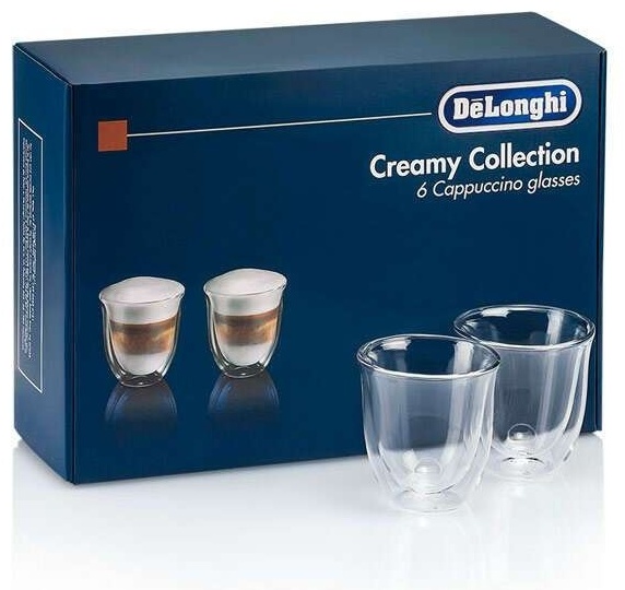 Кружка Delonghi прозрачный, 190 мл, боросиликатное стекло, 6 шт.