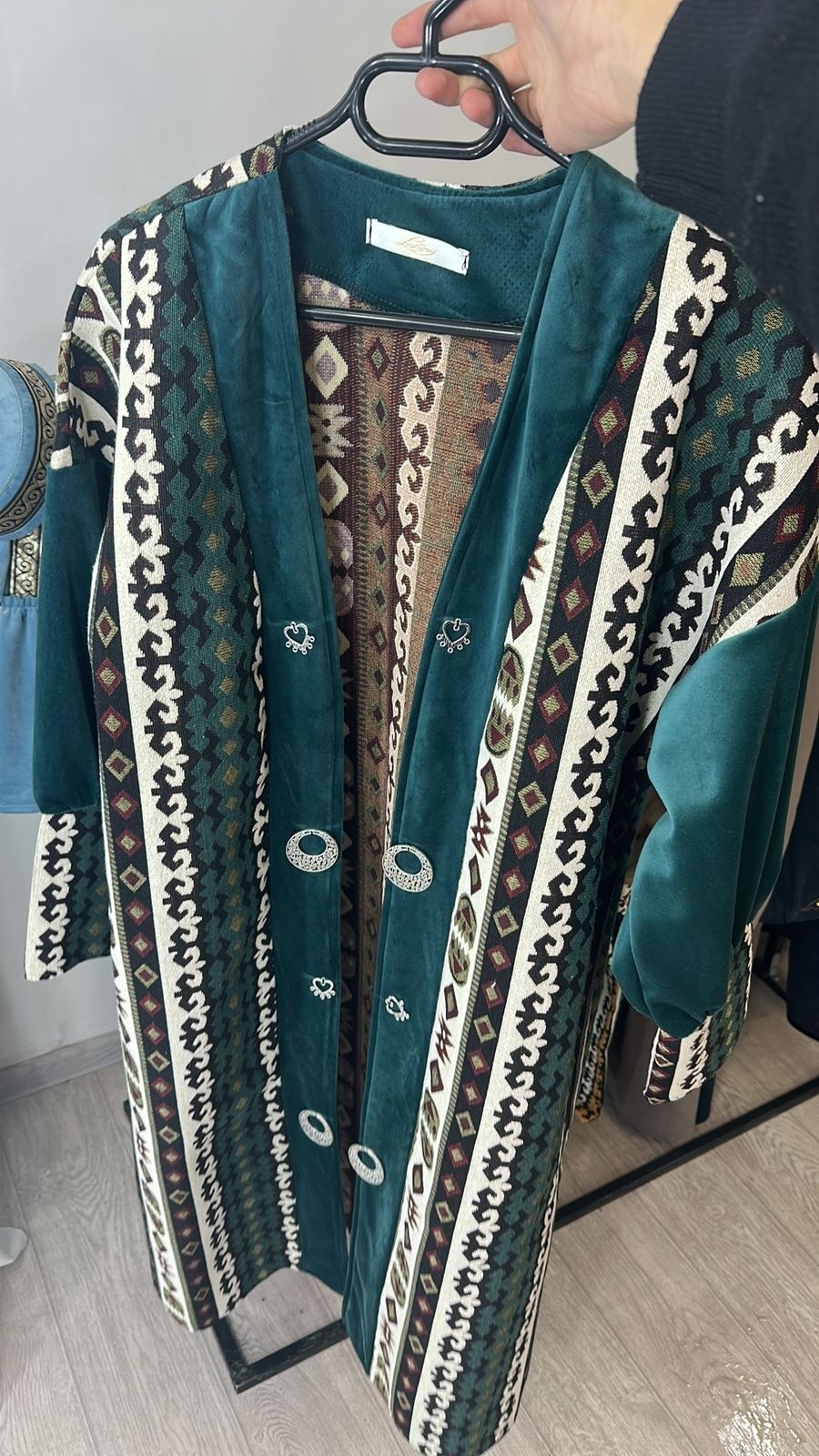 Накидка Этно шапан зеленый