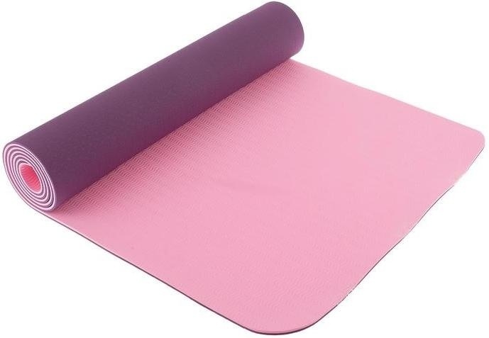Коврик Yoga Mat двусторонний 183x60x0.4 см розовый