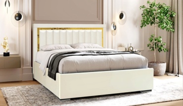 Ереке Мебель Вельвет BTK KR2X-S119 двуспальная, 160x200 см, без подъёмного механизма, кремовый