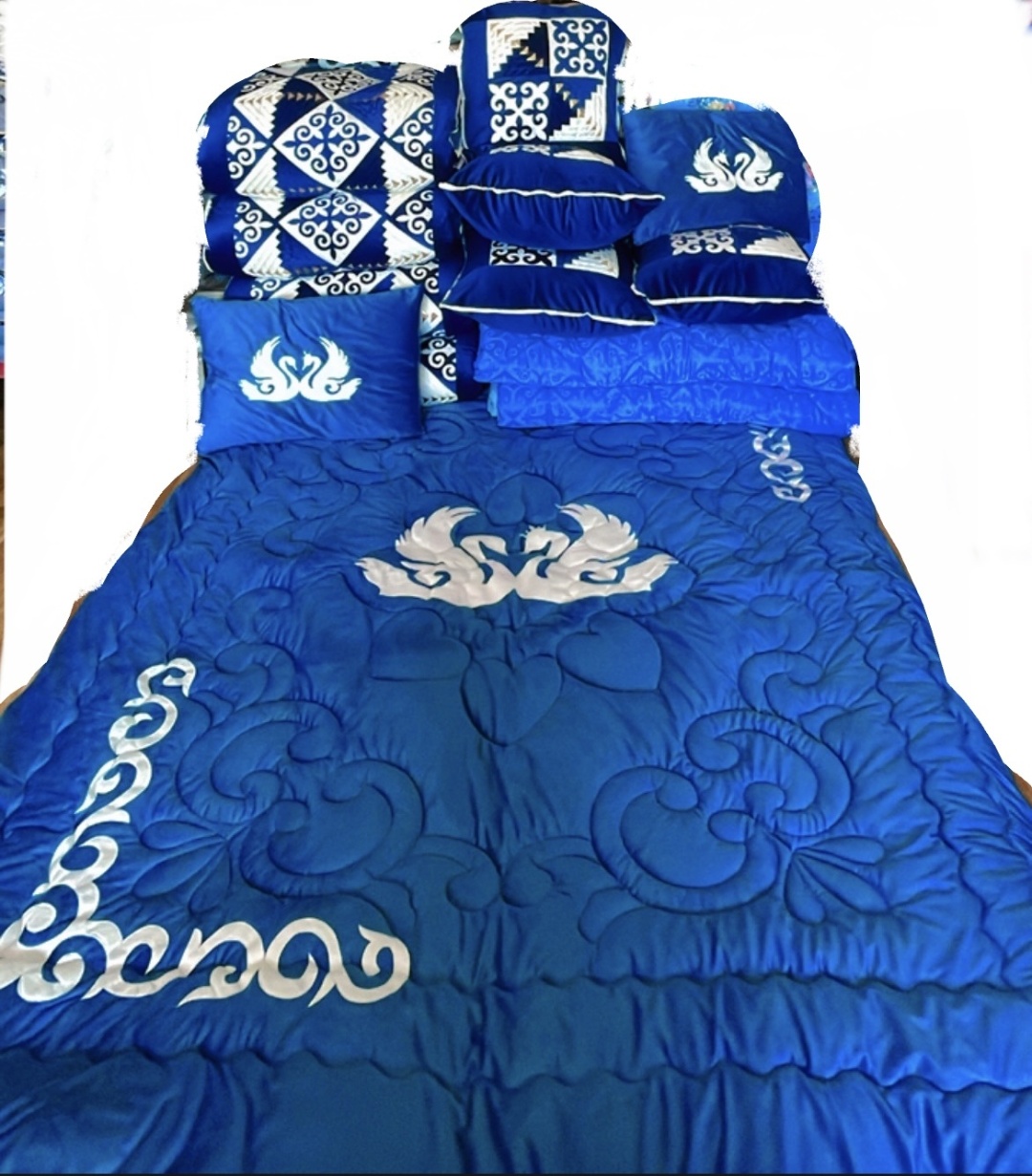 Ак Макта Кыз Жасауы комплект корпе с подушками 230x80 см, вата, синтепон, синий