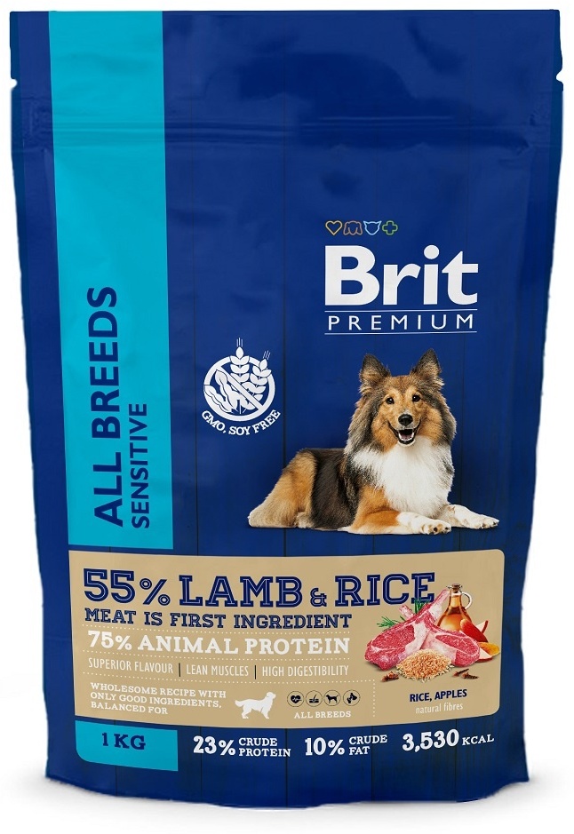 Купить Корм Brit Premium Dog Sensitive. с ягненком 5050048 8 кг в ...