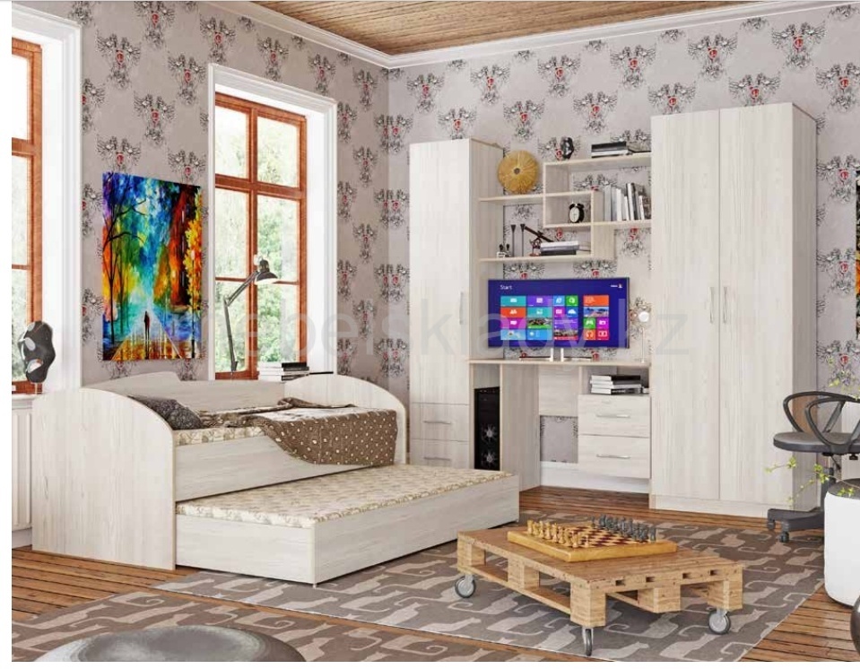 Детский гарнитур Grand Miks Парус, ЛДСП, 220x200x55 см, белый
