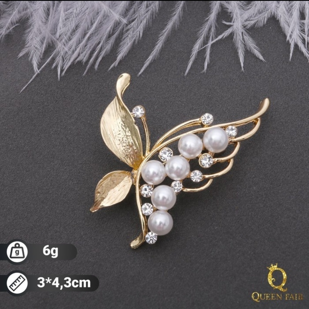 Брошь Queen fair бижутерный сплав, пластик, стразы
