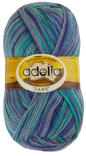 Моток Adelia JANE20 светло-фиолетовый-синий-светло-бирюзовый 225 м 50 г