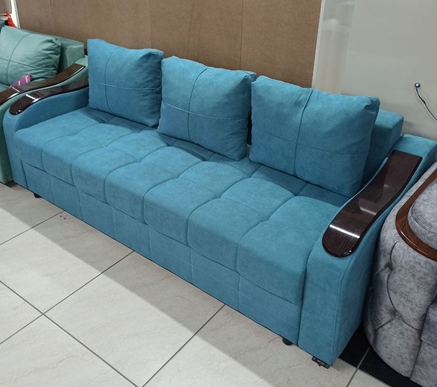 Купить AllMarket Аренас диван, обивка микровелюр, 80x210x80 см, синий в ...