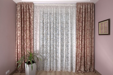Портьеры Renaissance 200x275 см 2 шт, жаккард, красный, золотистый