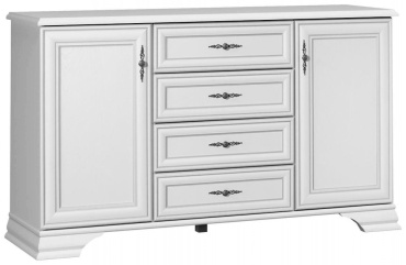 Комод Euromebel Кентаки, 154.50x44.50x90.5 см, белый