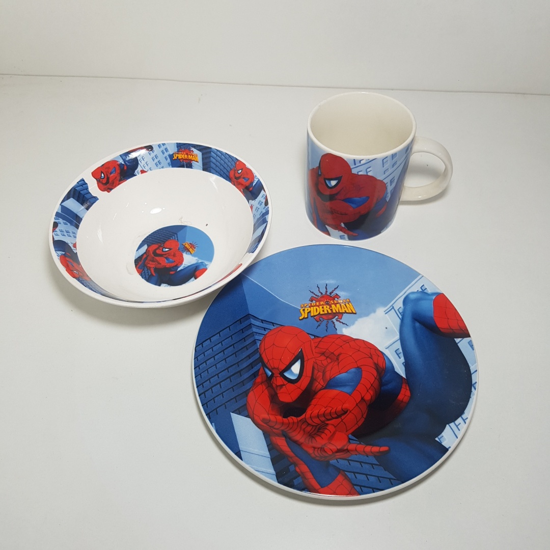 Сервиз на 1 персону Tuo Bo Spider-Man, предметов: 3, детский, керамика